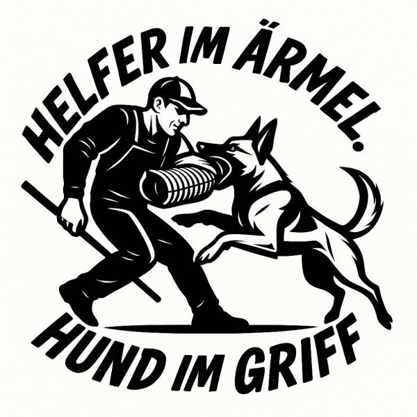 Unisex T-Shirt mit "Helfer im Ärmel" mit Bogenschrift